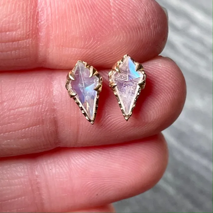 Karch Wolfe Earrings Mystical Studs Moonstone