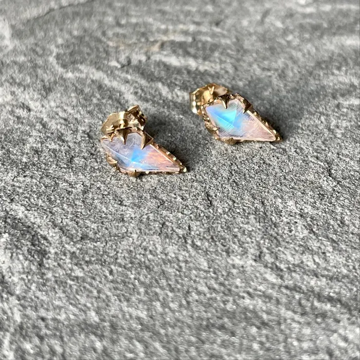 Karch Wolfe Earrings Mystical Studs Moonstone