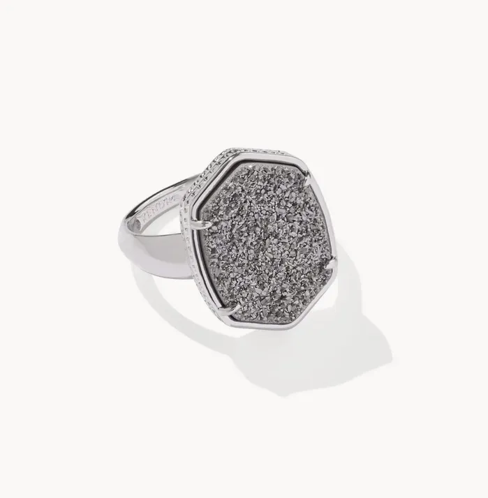 KENDRA SCOTT Daphne Silver Statement Ring in Platinum Drusy SZ5 9608874419 KENDRA SCOTT Rings KENDRA SCOTT Daphne Silver Statement Ring in Platinum Drusy SZ5 9608874419 KENDRA SCOTT Rings