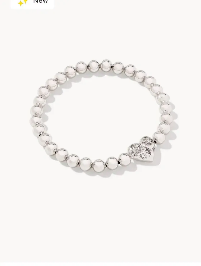 KENDRA SCOTT KENDRA SCOTT Holland Silver Heart Stretch Bracelet in White Crystal 9608875761 Bracelets KENDRA SCOTT KENDRA SCOTT Holland Silver Heart Stretch Bracelet in White Crystal 9608875761 Bracelets