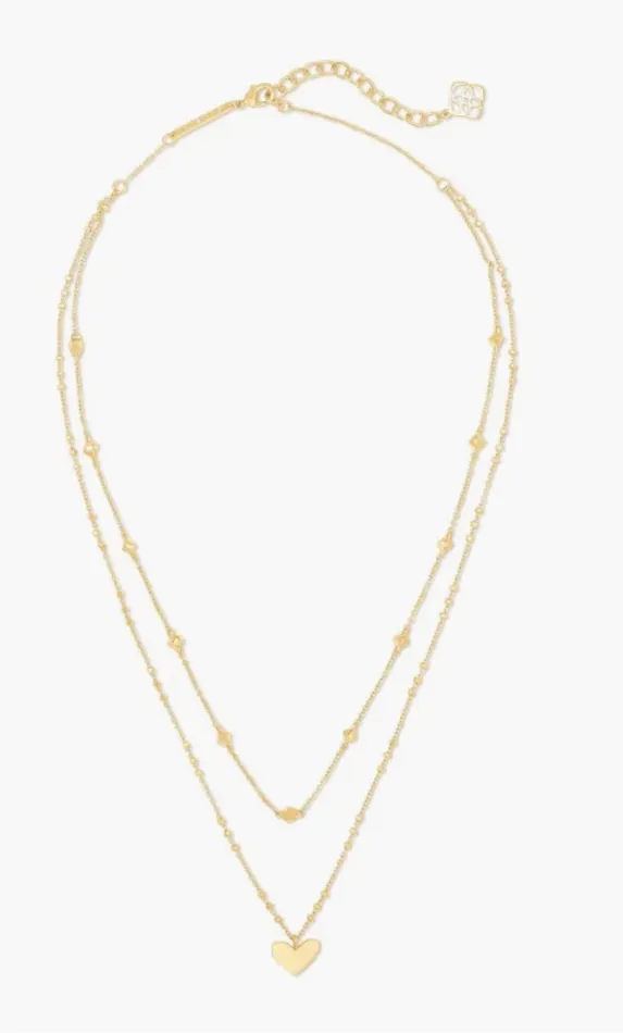 Kendra Scott Necklaces Kendra ScottAri Heart Multi Strand Necklace in Gold Metal 4217719033