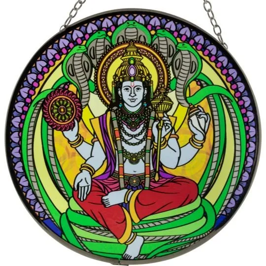 Kheops International Glass Suncatcher 6in Vishnu Earrings