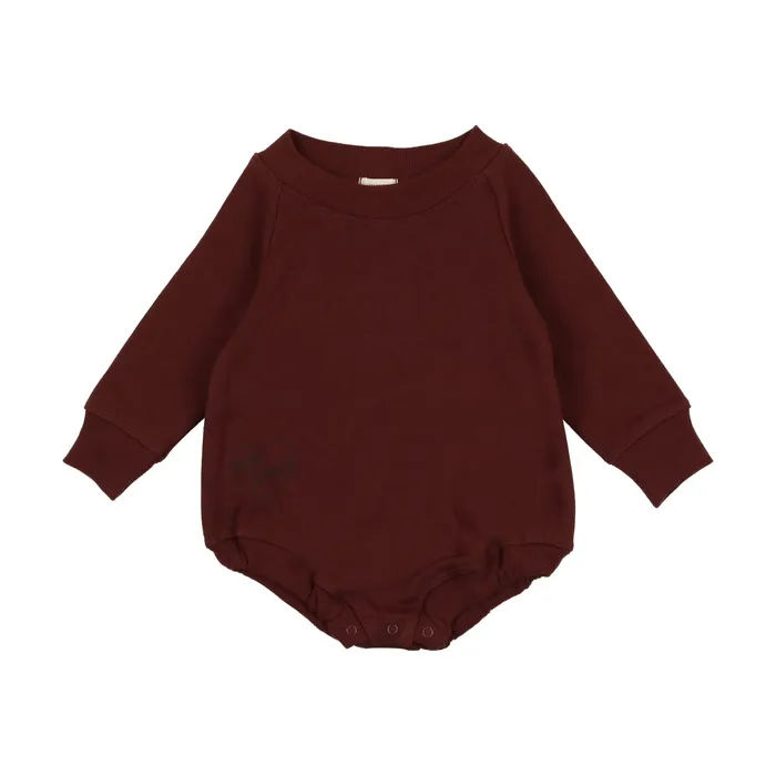 Lil Legs Earrings Lil Legs Sweatshirt Romper Burgundy