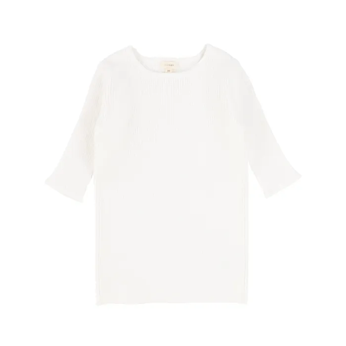 Lil Legs Lil Legs Knit Crewneck Sweater Three Quarter Sleeve White Rings