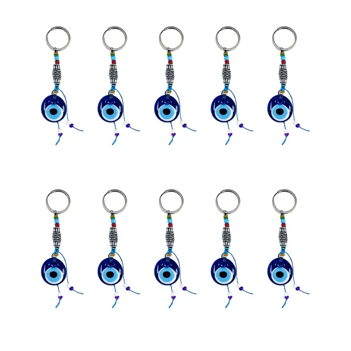 Loli Handmade Navy Glass Evil Eye Keychain Protective and Stylis Necklaces