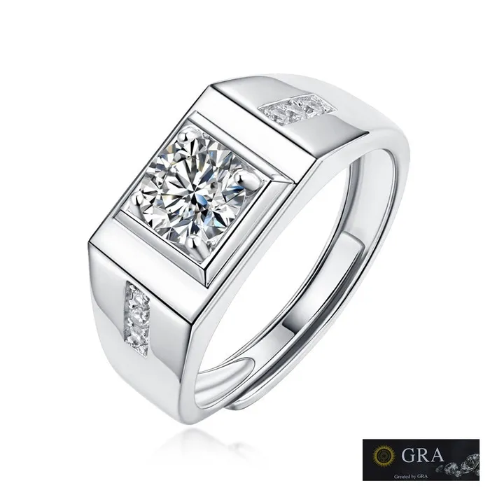 London Solitaire MOISSANITE Asscher cut Silver Ring Mystic Flavia Rings
