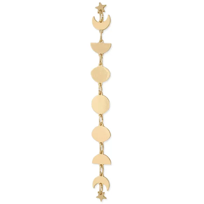 Lunar Cascade Gold Moon Phases Earrings ZAD Earrings