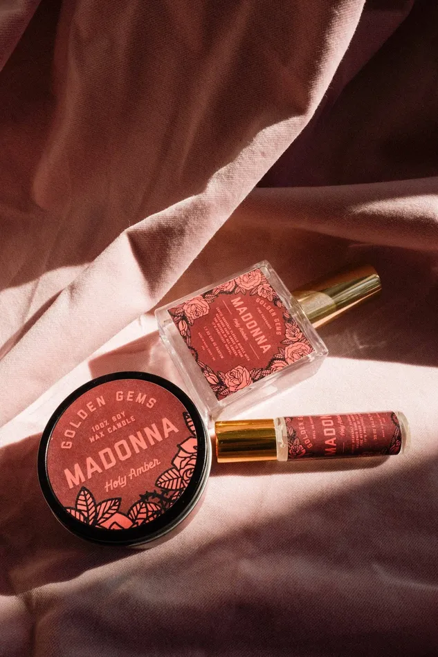 Madonna Roll On Perfume Golden Gems Earrings
