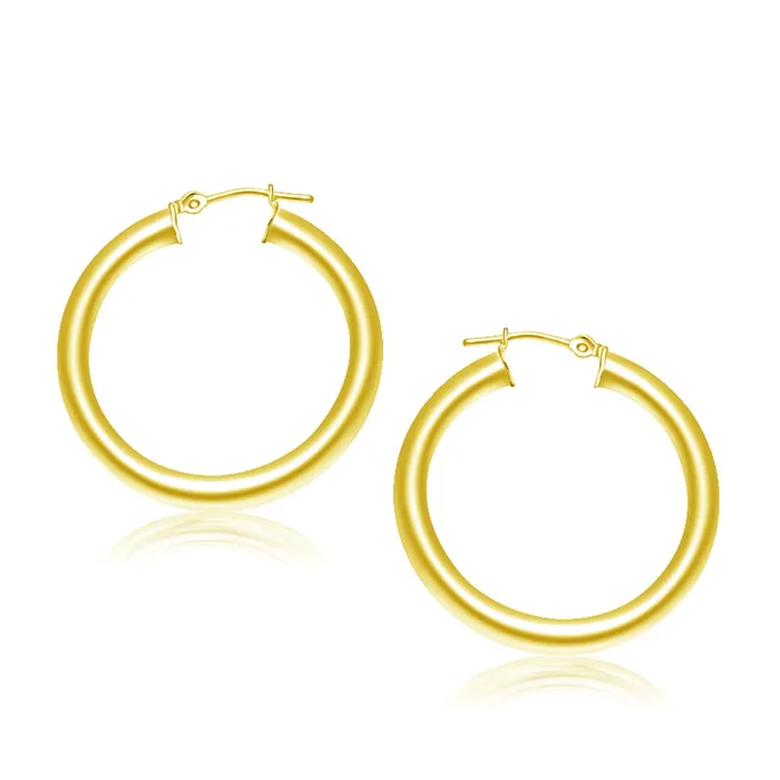 MayaMila 14k Yellow Gold Polished Hoop Earrings 30 mm Earrings