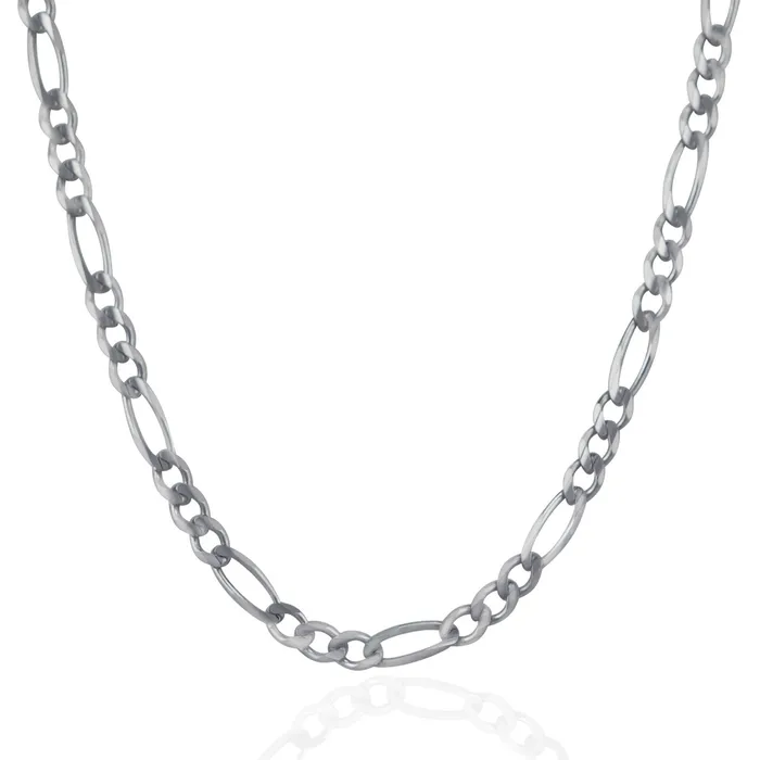 MayaMila 46mm 14k White Gold Solid Figaro Chain Necklaces