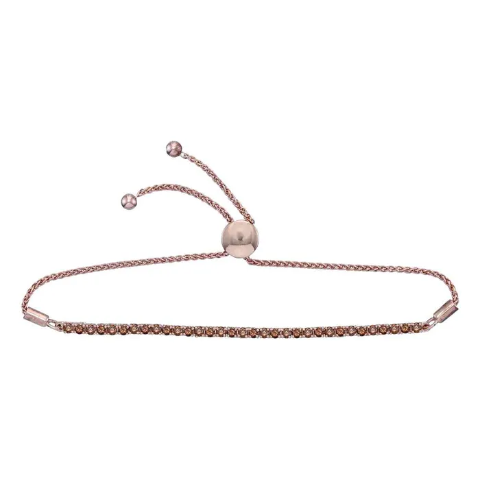 mayamila Bracelets 10kt White Gold Womens Round Brown Color Enhanced Diamond Bolo Bracelet 200 Cttw mayamila Bracelets 10kt White Gold Womens Round Brown Color Enhanced Diamond Bolo Bracelet 200 Cttw