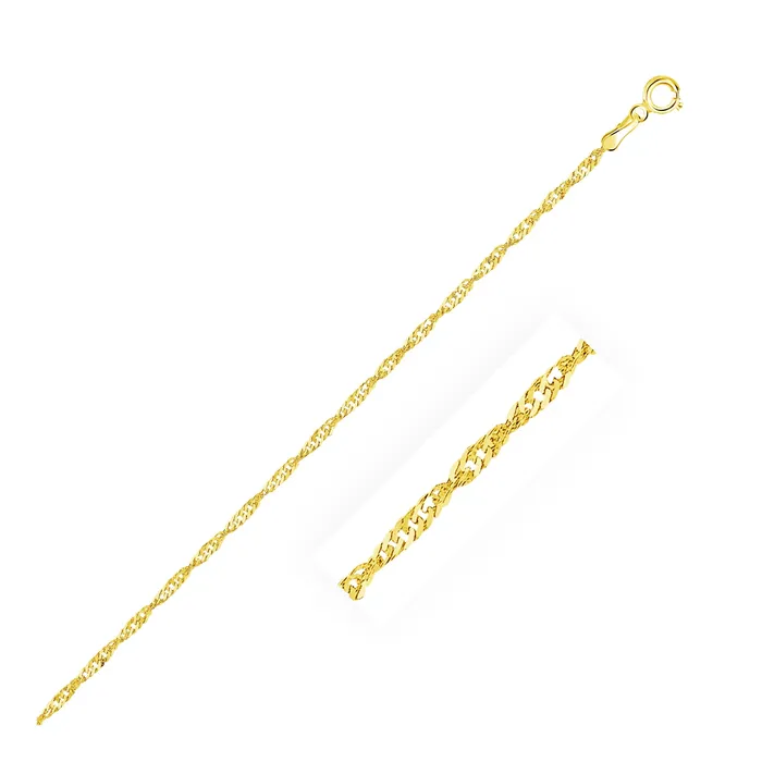 MayaMila Bracelets 14k Yellow Gold Singapore Bracelet 17mm