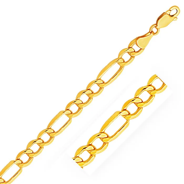 MayaMila Bracelets 65mm 10k Yellow Gold Lite Figaro Bracelet