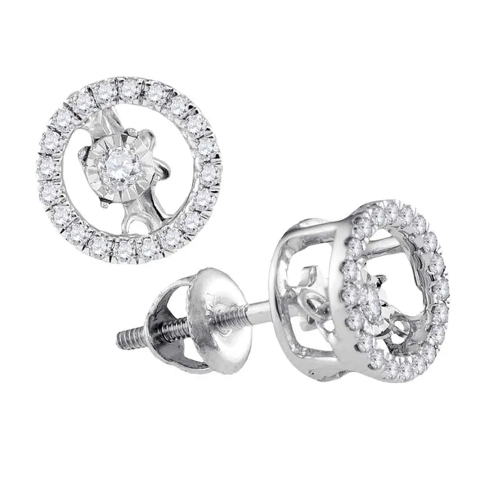 mayamila Earrings 10kt White Gold Womens Round Diamond Moving Twinkle Solitaire Stud Screwback Earrings 15 Cttw mayamila Earrings 10kt White Gold Womens Round Diamond Moving Twinkle Solitaire Stud Screwback Earrings 15 Cttw