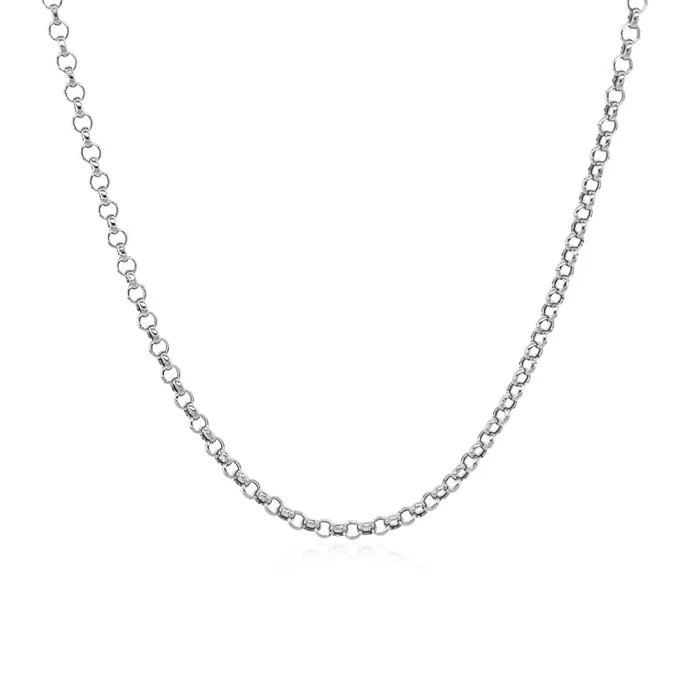 MayaMila Necklaces 14k White Gold Rolo Chain 19mm