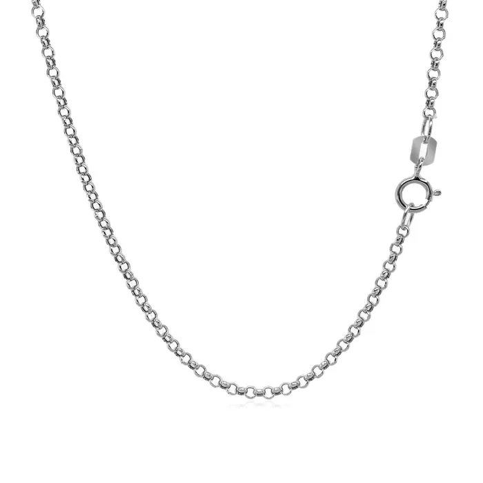 MayaMila Necklaces 14k White Gold Rolo Chain 19mm