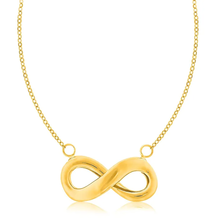MayaMila Necklaces 14k Yellow Gold Necklace with an Infinity Motif Accent MayaMila Necklaces 14k Yellow Gold Necklace with an Infinity Motif Accent
