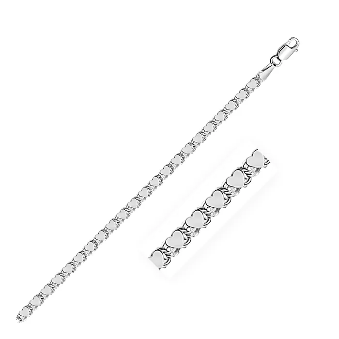 MayaMila Necklaces 29mm 14k White Gold Heart Anklet