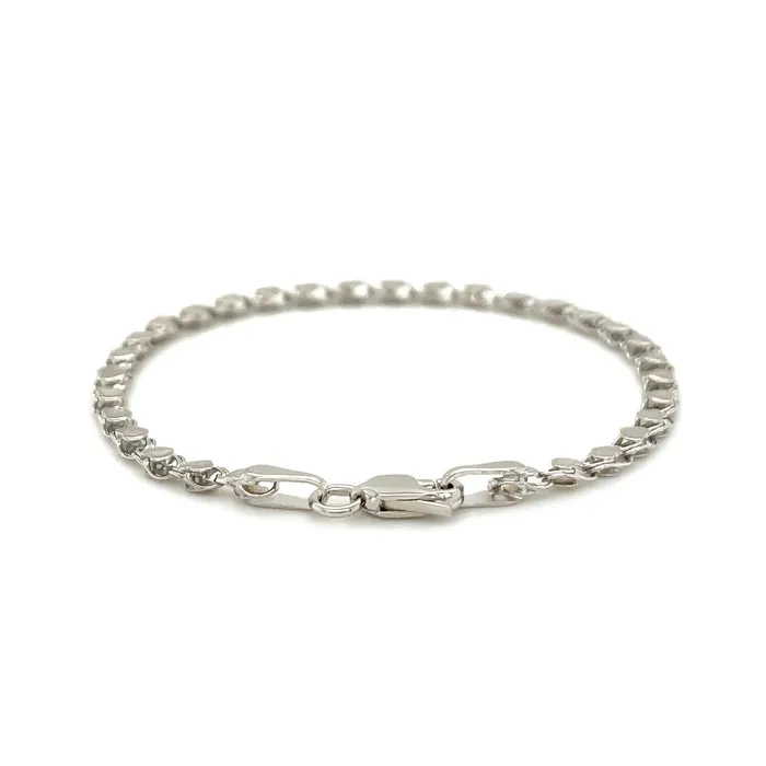 MayaMila Necklaces 29mm 14k White Gold Heart Anklet