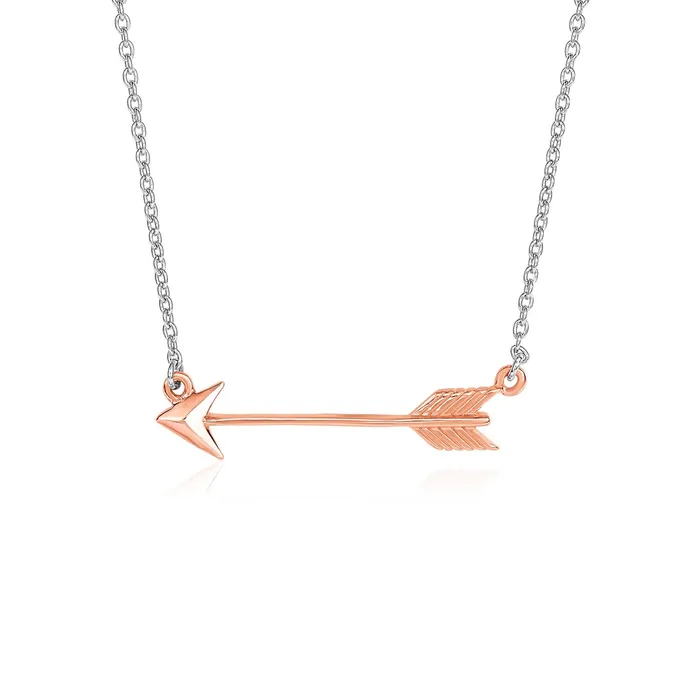 MayaMila Necklaces Necklace with Rose Finish Arrow in Sterling Silver