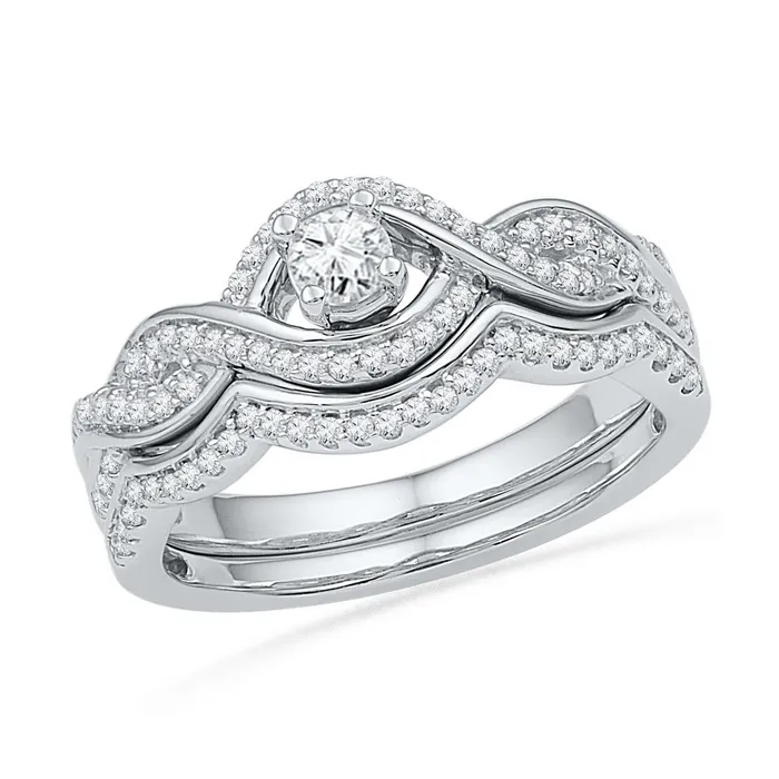 mayamila Rings 10k White Gold Womens Round Diamond Bridal Wedding Engagement Ring Band Set 12 Cttw mayamila Rings 10k White Gold Womens Round Diamond Bridal Wedding Engagement Ring Band Set 12 Cttw