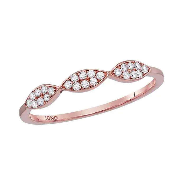 mayamila Rings 10kt Rose Gold Womens Round Diamond Oval Cluster Stackable Band Ring 18 Cttw mayamila Rings 10kt Rose Gold Womens Round Diamond Oval Cluster Stackable Band Ring 18 Cttw