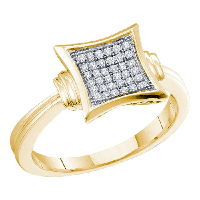 mayamila Rings 10kt Yellow Gold Womens Diamond Square Cluster Ring 110 Cttw mayamila Rings 10kt Yellow Gold Womens Diamond Square Cluster Ring 110 Cttw