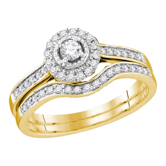 mayamila Rings 10kt Yellow Gold Womens Round Diamond Bridal Wedding Engagement Ring Band Set 13 Cttw mayamila Rings 10kt Yellow Gold Womens Round Diamond Bridal Wedding Engagement Ring Band Set 13 Cttw