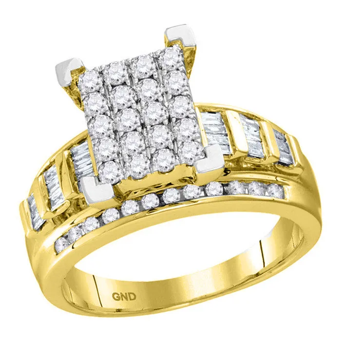 mayamila Rings 10kt Yellow Gold Womens Round Diamond Cindys Dream Cluster Bridal Wedding Engagement Ring 78 Cttw Size 9 mayamila Rings 10kt Yellow Gold Womens Round Diamond Cindys Dream Cluster Bridal Wedding Engagement Ring 78 Cttw Size 9
