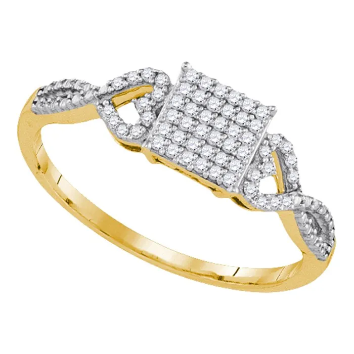 mayamila Rings 10kt Yellow Gold Womens Round Diamond Square Cluster Ring 15 Cttw mayamila Rings 10kt Yellow Gold Womens Round Diamond Square Cluster Ring 15 Cttw