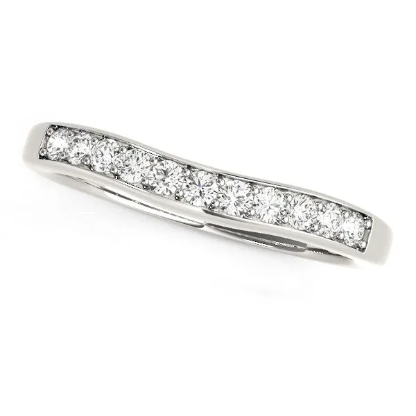 MayaMila Rings 14k White Gold Curved Diamond Wedding Band 14 cttw