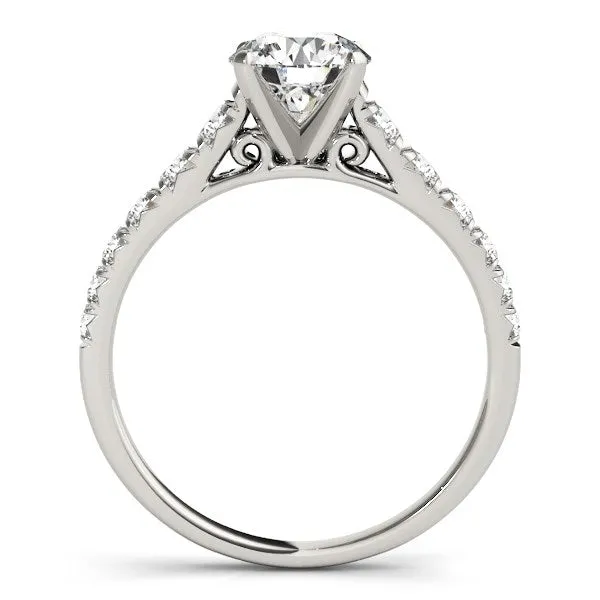 mayamila Rings 14K White Gold Prong Set Graduated Single Row Round Diamond Engagement Ring 1 78 ct tw