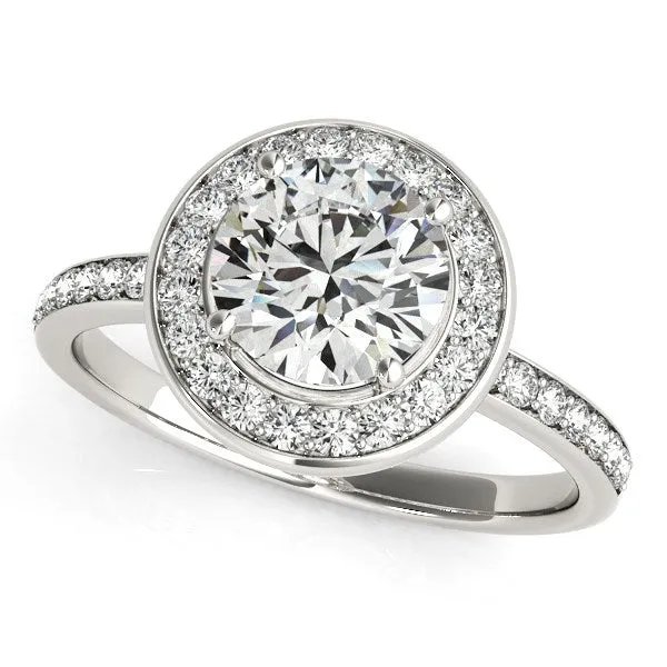 mayamila Rings 14K White Gold Round Halo Diamond Engagement Ring 1 12 ct tw