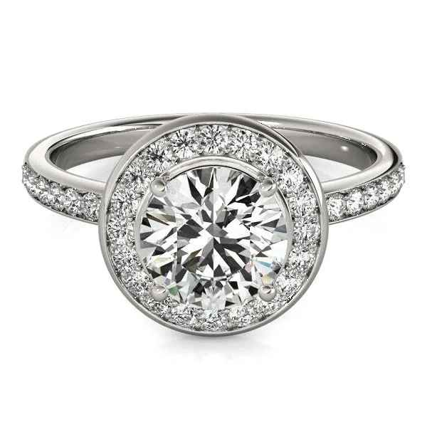 mayamila Rings 14K White Gold Round Halo Diamond Engagement Ring 1 12 ct tw