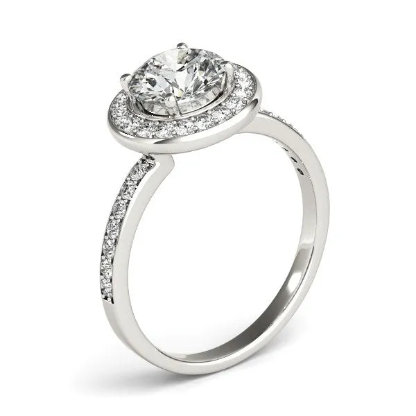 mayamila Rings 14K White Gold Round Halo Diamond Engagement Ring 1 12 ct tw