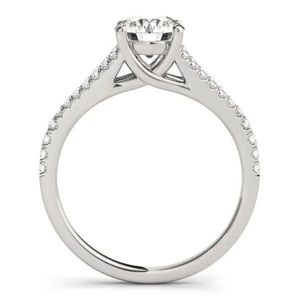 MayaMila Rings 14k White Gold Split Shank Round Pronged Diamond Engagement Ring 1 18 cttw