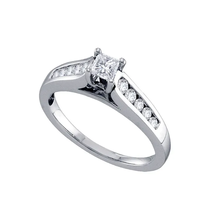 mayamila Rings 14k White Gold Womens Princess Diamond Solitaire Bridal Wedding Engagement Ring 12 Cttw mayamila Rings 14k White Gold Womens Princess Diamond Solitaire Bridal Wedding Engagement Ring 12 Cttw