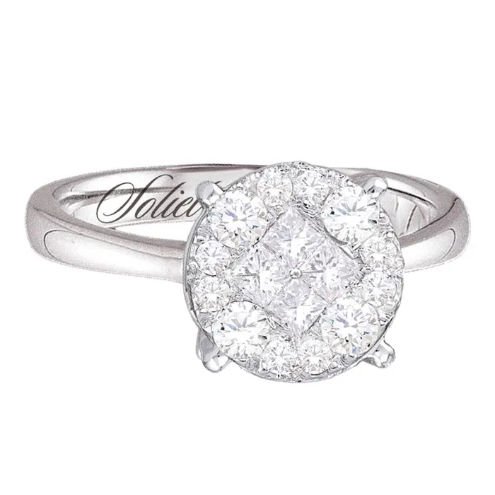 mayamila Rings 14kt White Gold Womens Princess Round Diamond Soleil Bridal Wedding Engagement Ring 14 Cttw mayamila Rings 14kt White Gold Womens Princess Round Diamond Soleil Bridal Wedding Engagement Ring 14 Cttw