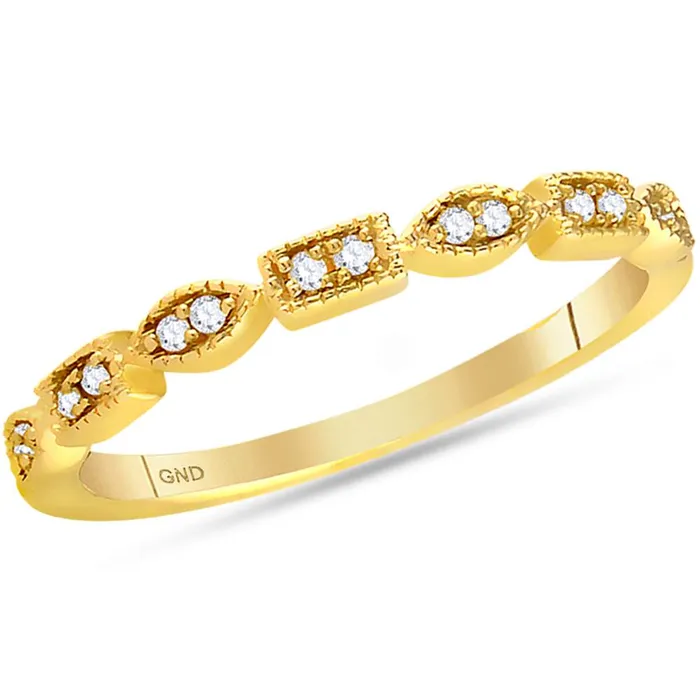 mayamila Rings 14kt Yellow Gold Womens Round Diamond Stackable Band Ring 110 Cttw mayamila Rings 14kt Yellow Gold Womens Round Diamond Stackable Band Ring 110 Cttw