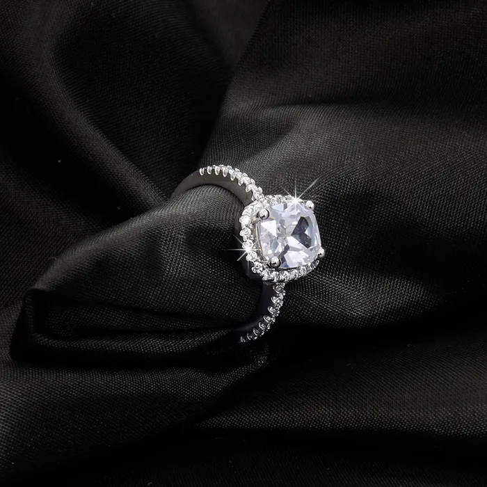 mayamila Rings Womens Wedding Engagement RING 2 Carat CUSHION CUT White Gold Plated SIZE 49 mayamila Rings Womens Wedding Engagement RING 2 Carat CUSHION CUT White Gold Plated SIZE 49