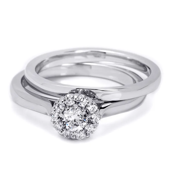 mayamila Rings Womens Delicate 050 CT Wedding Band Bridal Ring Set Sterling Silver