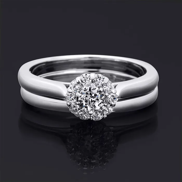 mayamila Rings Womens Delicate 050 CT Wedding Band Bridal Ring Set Sterling Silver
