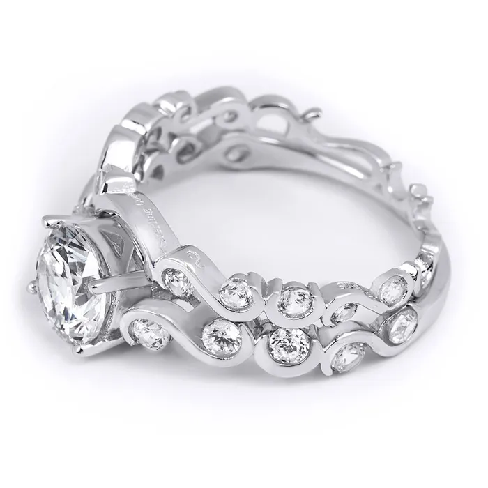 mayamila Womens Classic Round Cut 28 CT Bridal Ring Set Sterling Silver Rings