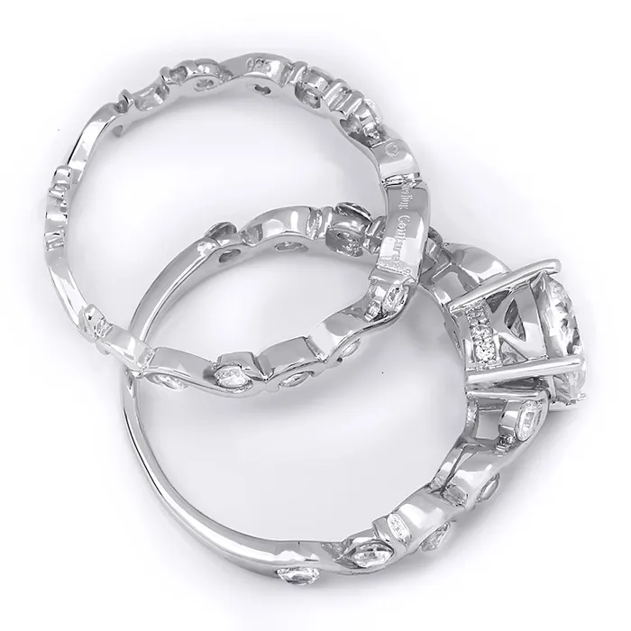 mayamila Womens Classic Round Cut 28 CT Bridal Ring Set Sterling Silver Rings