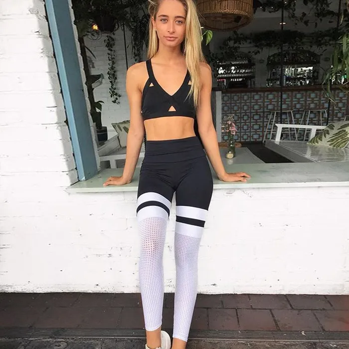Mesh Stripe Leggings Barathrum Store Earrings