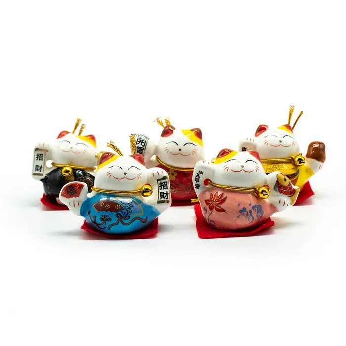 Mini Ceramic Lucky Cat Original Source Earrings