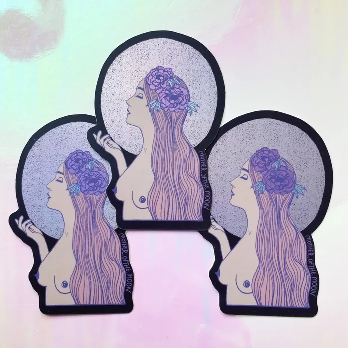 Mother of the Moon Ophelia Matte Holographic Sticker Earrings