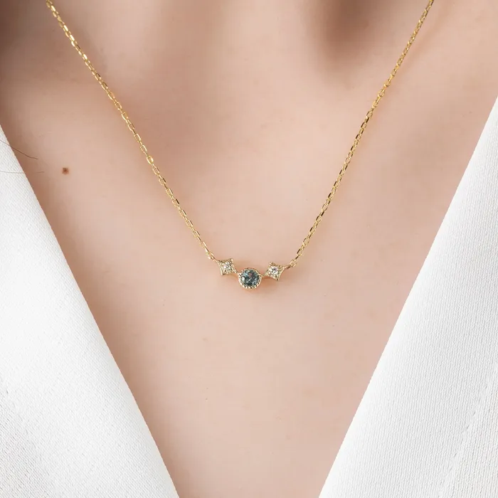 Necklaces Envero Jewelry Moon Star Necklace Setting Round 3mm Necklaces Envero Jewelry Moon Star Necklace Setting Round 3mm