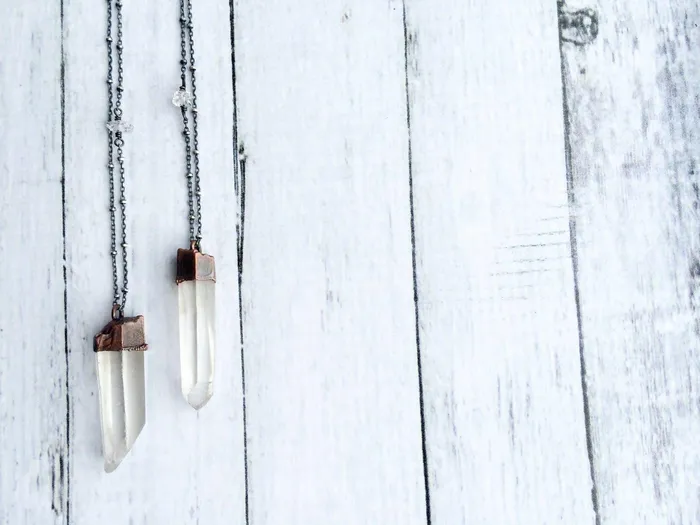 Necklaces HAWKHOUSE HAWKHOUSE Large Crystal Sterling Silver Necklace