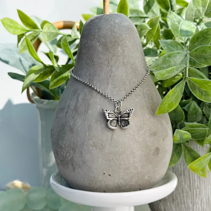 Necklaces HeidiJHale Designs Sterling Silver Butterfly Necklace